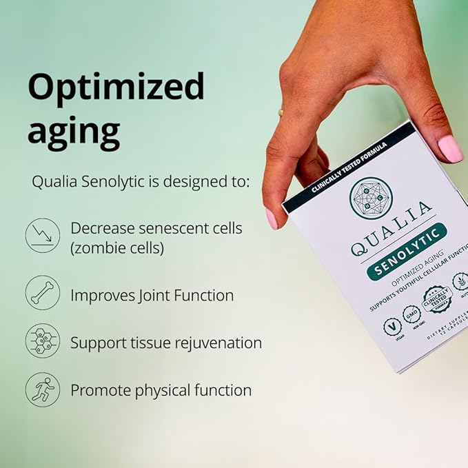 Qualia Senolytic Supplement Fisetin Quercetin Piperlongumine &amp More Aging Supplement That Supports Optimal Cell Repair &amp Rejuvenation Naturally Eliminate Zombie Cells Capsules 2 Box