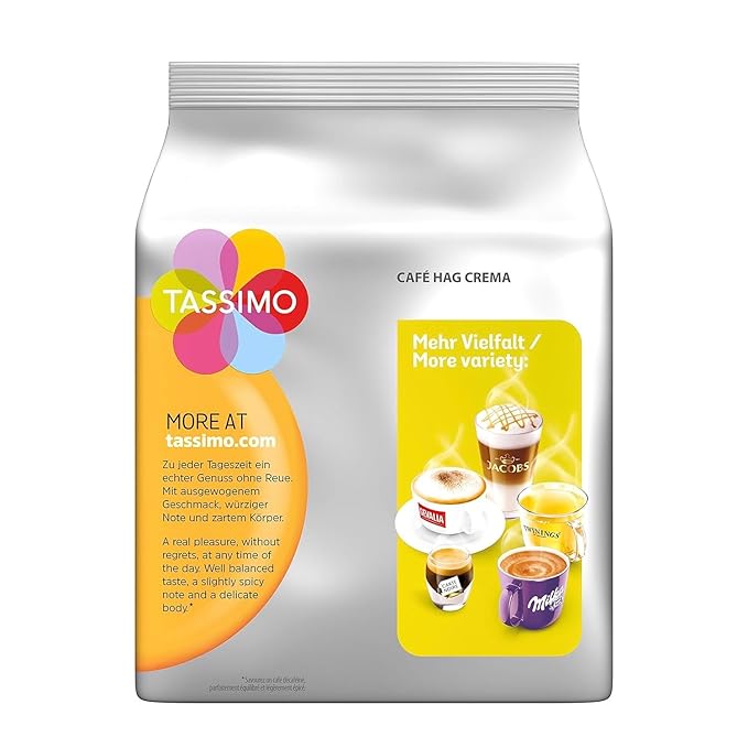 Tassimo Café HAG Crema Decaffeinated Caffeine Free Coffee Roasted 16 T-Discs