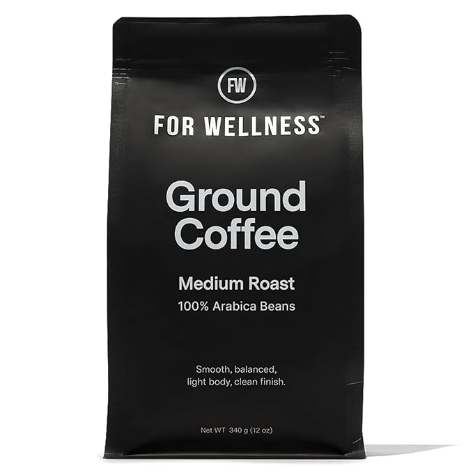 For Wellness Arabica Ground Coffee (12 oz Medium Roast) – Pair With The Good Stuff to Supercharge Your Coffee