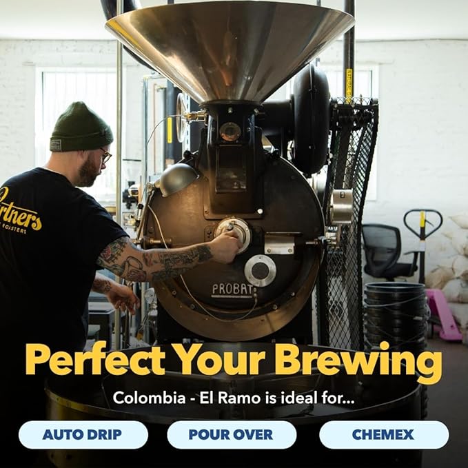 PARTNERS COFFEE ROASTERS - Whole Bean Coffee (El Ramo - Colombian Light Roast) 12oz - Sweet Colombian Blend - Whole Coffee Beans - Lab Tested for Mycotoxins &amp Heavy Metals - Hand Roasted in NYC