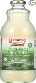 Lakewood Whole Leaf Aloe Juice OG2 32 oz. (Pack of 3)