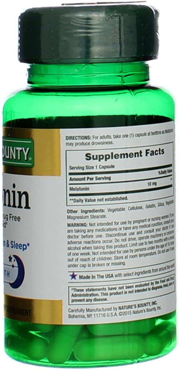 Nature's Bounty Melatonin 10mg Capsules 60 ea (Pack of 2)