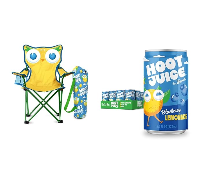 Hoot Juice Blueberry 12 Pack + Hoot Juice Kids Chair