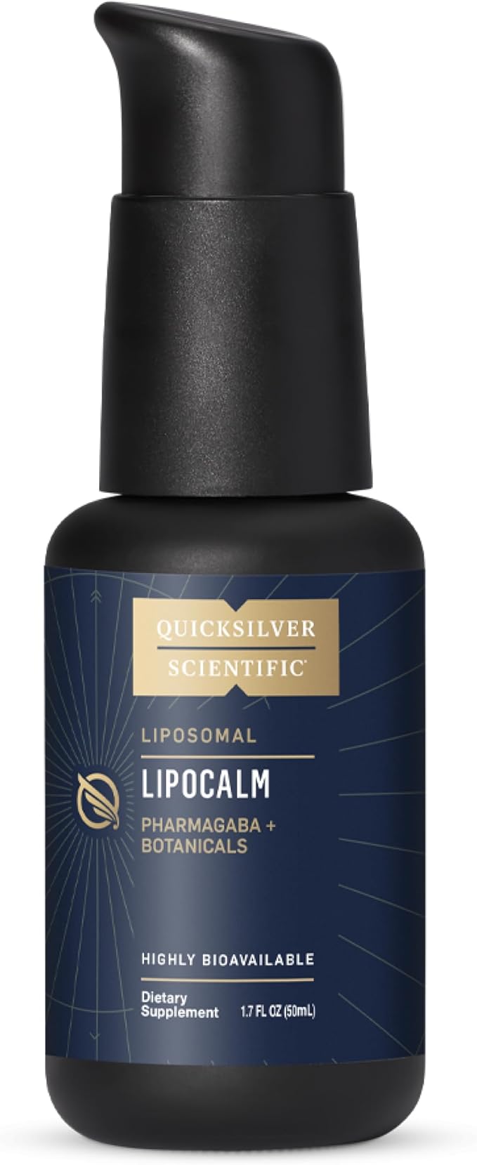 Quicksilver Scientific LipoCalm - Liposomal GABA with Herbs for Relaxation Support - Chamomile Passionflower Herb &amp Skullcap Supplement for Peace of Mind &amp Sleep Calm Support (1.7oz / 50ml)