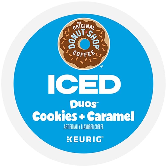 The Original Donut Shop ICED Duos Cookies + Caramel Coffee Keurig Single Serve K-Cup Pods 60 Count (6 Packs of 10)