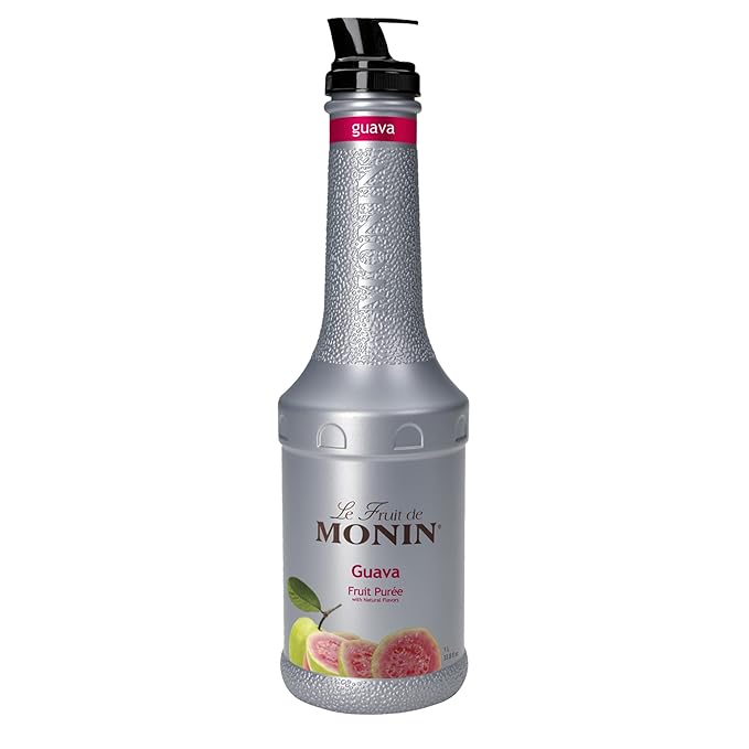 Monin - Guava Fruit Purée Juicy Guava Taste Perfect for Lemonades Teas Cocktails Mocktails Culinary Dishes &amp More Vegan Non-GMO Gluten-Free (1 Liter)
