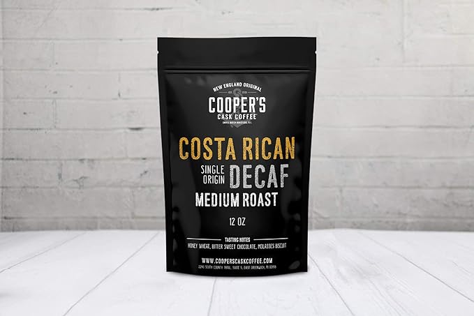 Decaf Costa Rican Coffee Medium Roast Swiss Water Processed Decaffeinated - 12oz Bag