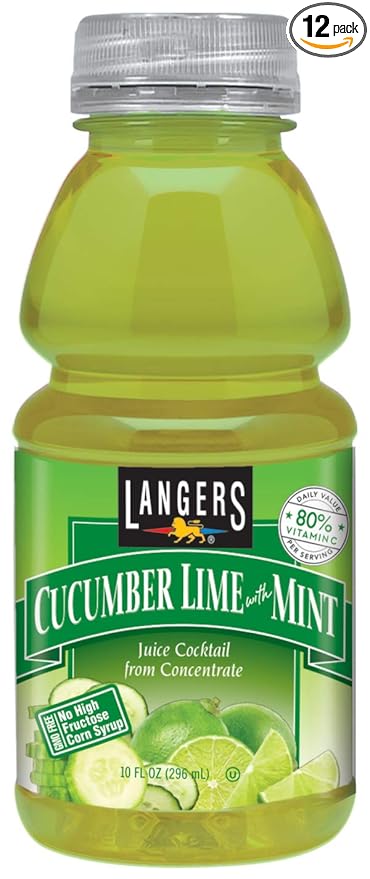 Langer's Cucumber Lime With Mint Juice Cocktail 10 Fl Oz (Pack of 12) (00341)