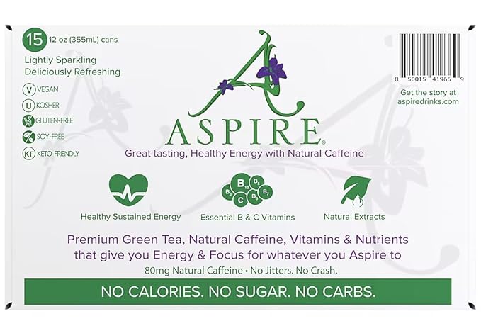 Aspire Healthy Energy Drinks Variety Pack 15 pk./12 oz