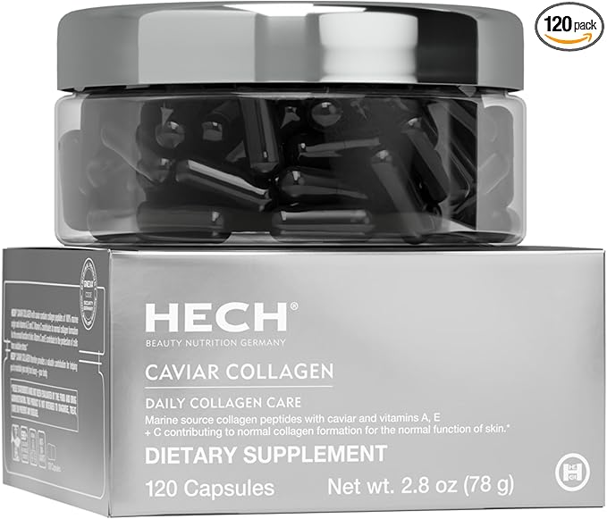 Caviar Collagen Capsules - Beauty Supplement with 2000 mg Marine Collagen Peptides Caviar Extract and Vitamin Complex