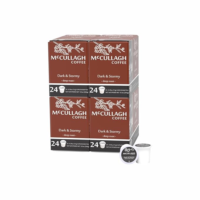 McCullagh Coffee Dark &amp Stormy French Roast Single Serve Coffee 96 Count Deep Roast