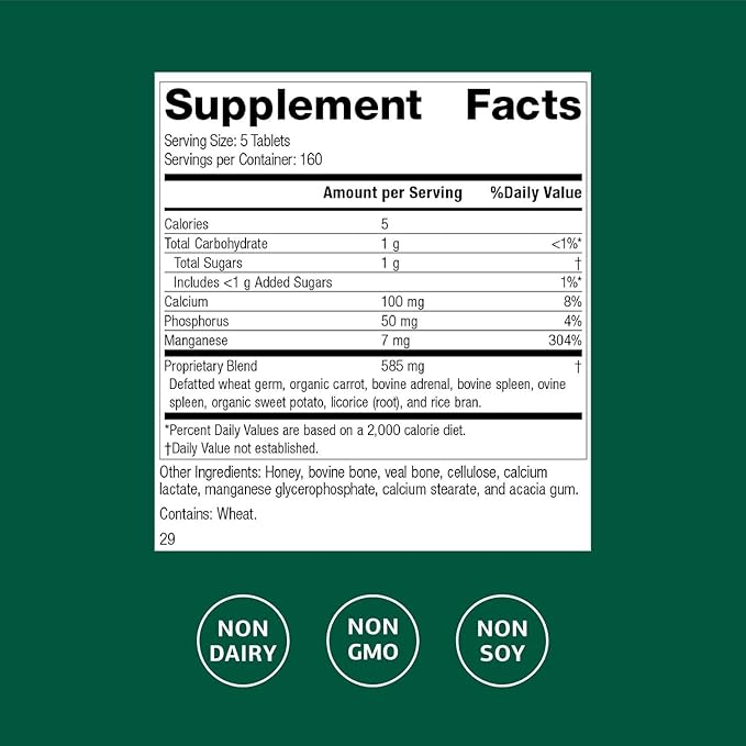 Standard Process Bio-Dent Skeletal Health Dietary Supplement - Teeth &amp Bone Function Support - Skeletal &amp Collagen Supplement - 800 Tablets