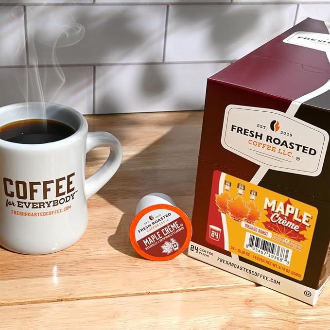 Fresh Roasted Coffee Maple Crème Flavored Coffee Pods 72 Count