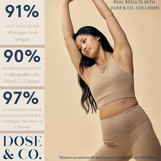 DOSE &amp CO. Collagen Protein Powder Vanilla 14.8 Oz | Hydrolyzed Type I &amp III Bovine Collagen with 20g Protein per Serving - Supports Muscle Recovery Hair Skin &amp Nails | Non-GMO &amp G