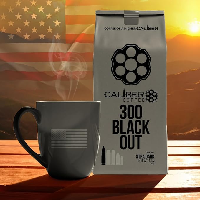 Caliber Coffee 300 Black Out Extra Dark Roast 12oz bag Ground…