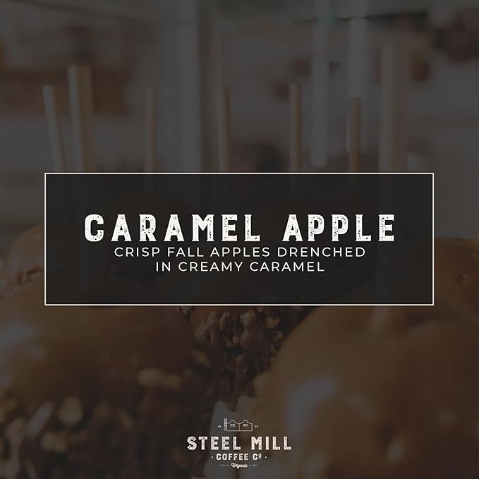 Steel Mill Coffee Co. Caramel Apple Flavored Coffee – Ground – Medium Roast – 100% Arabica Beans - Grown in Colombia – Vegan Gluten-Free Sugar-Free – 2 lb Bag