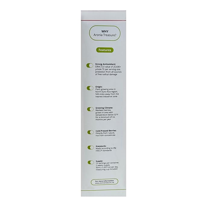 Aronia Treasure x 4 (2 months supply) - Aronia Premium Berry Juice - Just one shot per a day.