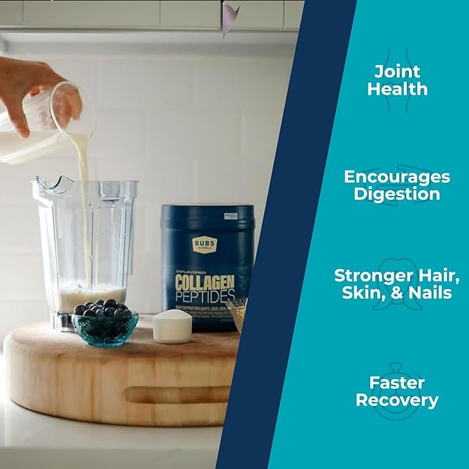 BUBS Naturals Unflavored Collagen Peptides Powder Best Proteins for Joints &amp Skin Pasture Raised Grass Fed Paleo and Keto Friendly Whole30 Approved Non-GMO Dairy &amp Gluten Free 10oz 14 S