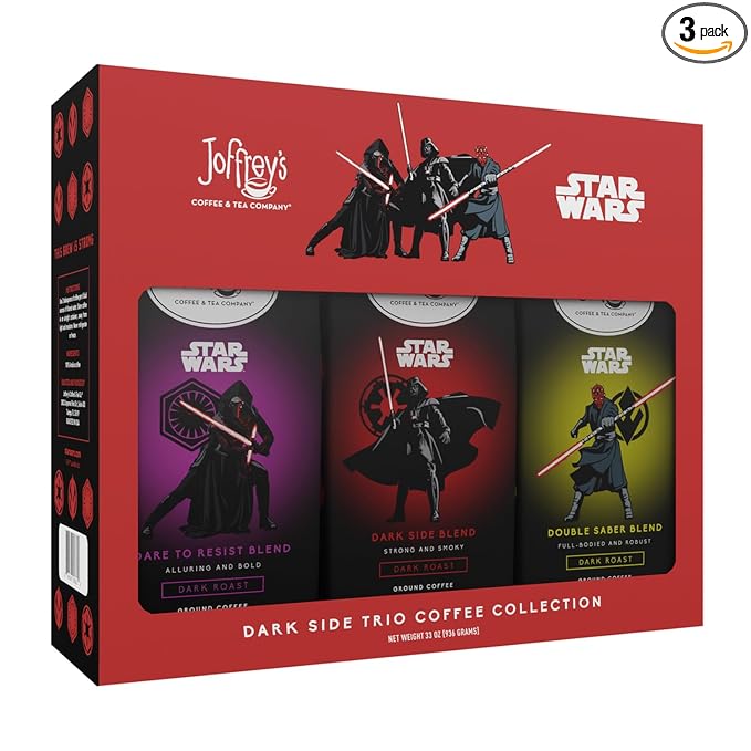 Joffrey's Coffee - STAR WARS™ Dark Side Trio Coffee Collection STAR WARS Licensed Collection Artisan Dark Roast Bold &amp Smooth Taste Brew or French Press (Ground 3-pack)