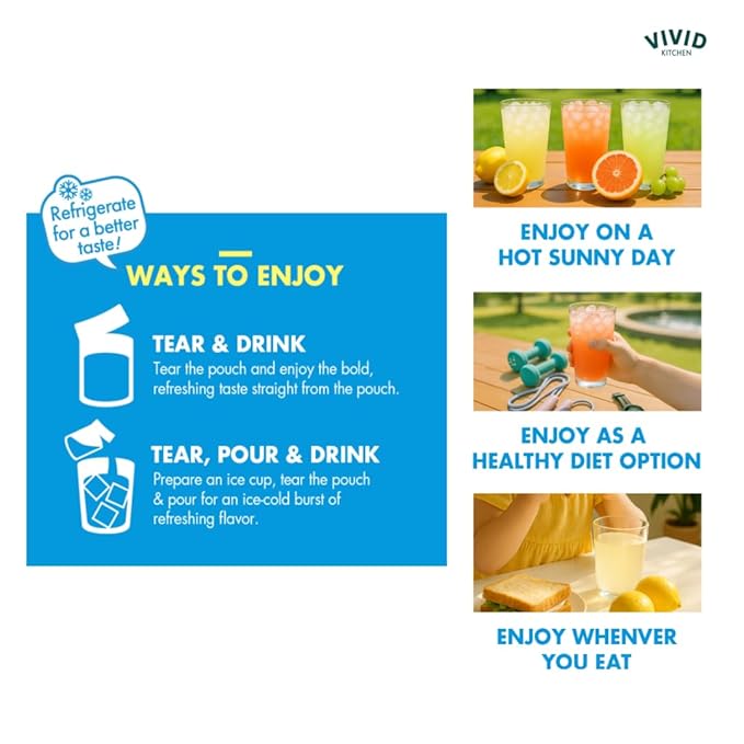 VIVID KITCHEN Peach Iced Tea Pouch Drinks – Zero Sugar Zero Calories | Korean Convenience Store Drink | No Artificial Preservatives or Corn Syrup | 6.4 fl oz (10 Pouches) (10 Pouch Peach Iced Tea)