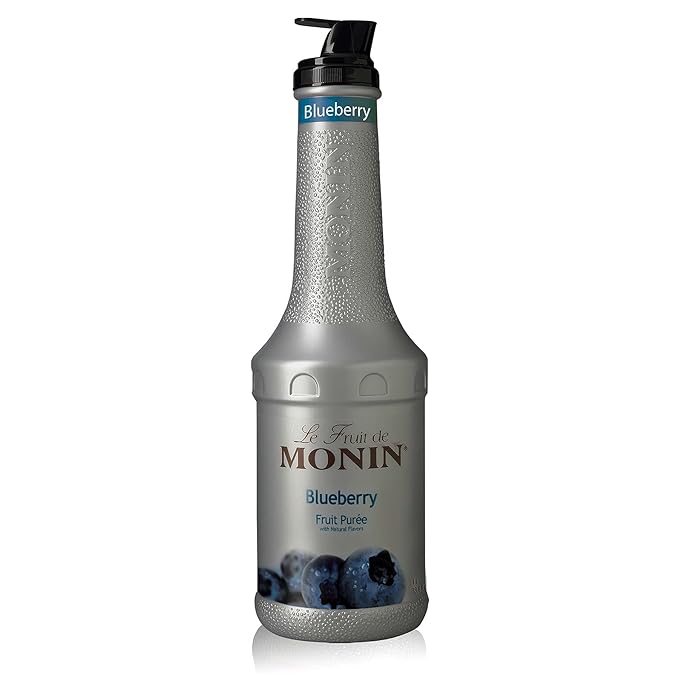 Monin - Blueberry Fruit Purée Tart and Sweet Great for Cocktails Smoothies and Lemonades Non GMO No Artificial Ingredients (1 Liter)