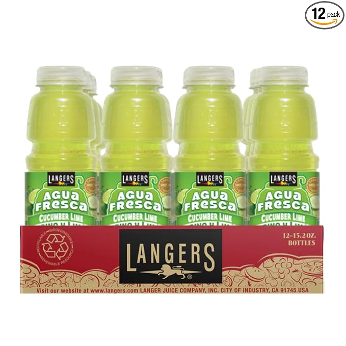 Langers Agua Fresca Cucumber Lime Juice Cocktail 15.2 fl oz (Pack of 12)
