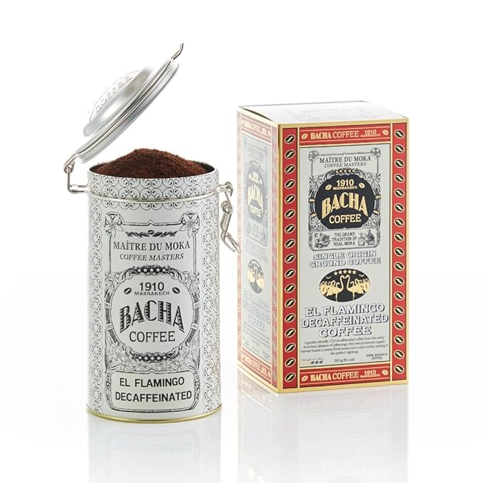 Bacha Coffee | El Flamingo Decaf Single Origin Ground Beans Medium Dark Roast 100% Arabica Specialty Coffee 250g Autograph Collection Gift Box