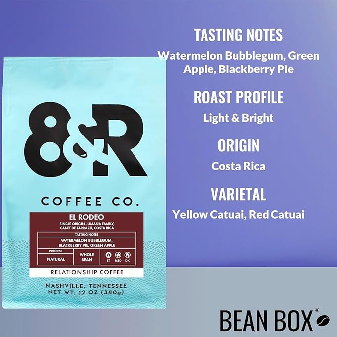 El Rodeo Costa Rica - Roasted by 8th &amp Roast Coffee Co. - Whole Bean Coffee - 2 Pound Bag