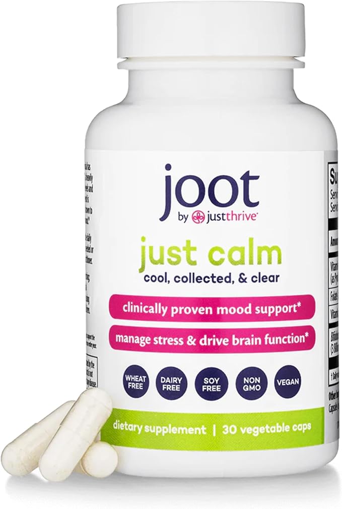 Just Thrive - Just Calm - Cortisol Manager - Calming Memory and Mood Support Supplement - Vegan 30 Calm Capsules
