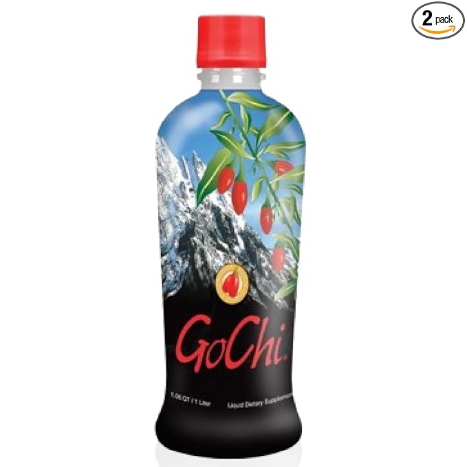 Youngevity GoChi Himalayan Goji Juice Advanced Spectral Signature LBP Process Antioxidant-Rich Goji Pomegranate Grape Juice Immune and Energy Support 1 Liter Bottle No Sugar Added (Pack of 2)