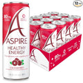 ASPIRE® Cranberry Healthy Energy Drink 80mg Natural Caffeine Zero Sugar No Carbs Keto Friendly 12 Pack Green Tea Sugar Free Drink Low Caffeine Zero Calorie