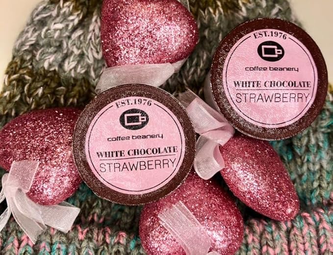 White Chocolate Strawberry Decaf Coffee Pods by Coffee Beanery | 12ct Medium Roast Arbica Coffee