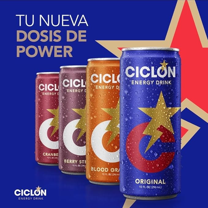 Ciclon Energy Drink Cranberry Flavor 24 Cans (10 Fl Oz)