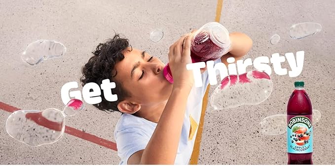 Robinson's Fruit Drink Apple &amp Blackcurrant No Added Sugar 1-Liter Plastic Bottles (Pack of 4)