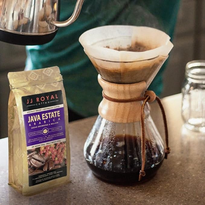 JJ Royal Coffee Java Estate Arabica 200g Ground Coffee (Pack of 2)