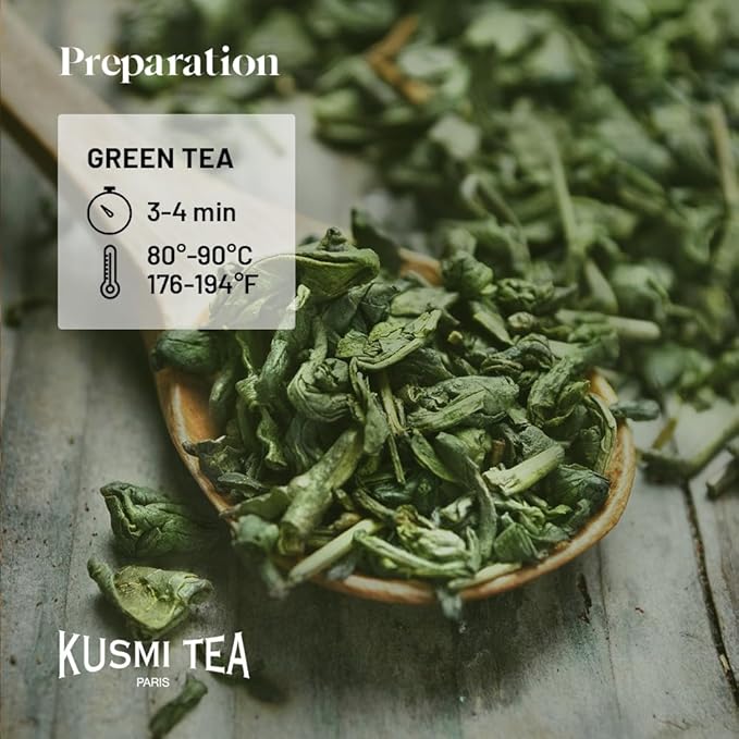 Kusmi Tea - Blue Detox - Blend of Green Tea Mate &amp Pineapple - Rosehip Rooibos Mint Guarana Flavours - Enjoy Hot or Iced - Loose Leaf Tea - Tin Box of 3.5 oz - Quantity for about 50 cups