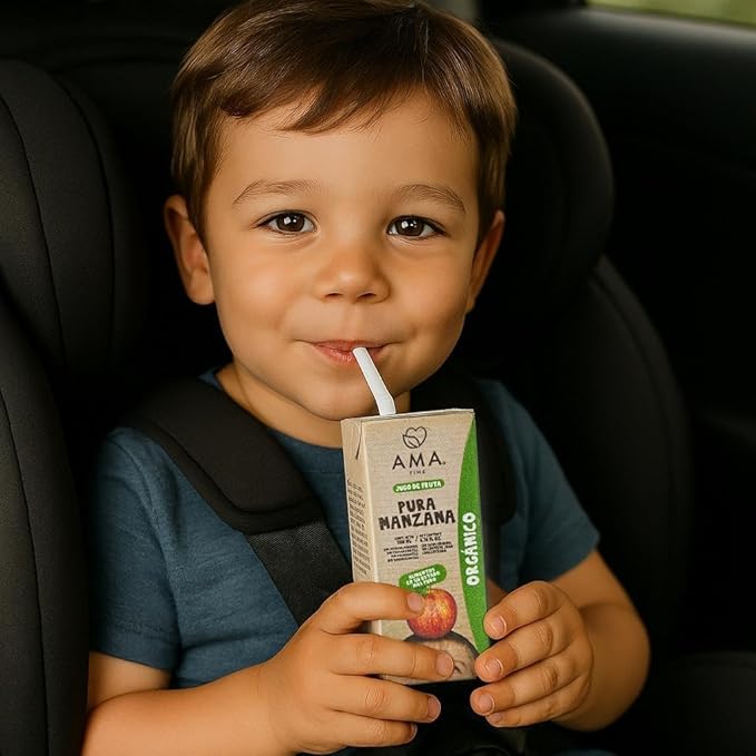 AMA TIME Organic Apple Juice Boxes for Kids – 24 Pack 6.76 fl oz Each | With Vitamins A &amp C USDA Organic No Added Sugar Gluten-Free | Perfect for School Lunch Travel or Snacks