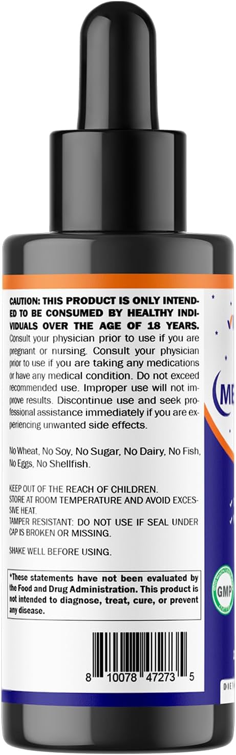 Vitamatic 4-Pack Melatonin 20mg Liquid Drops - 2 fl oz (59 ml) Each - Natural Berry Flavor - Non-GMO Vegetarian Supplement for Adults