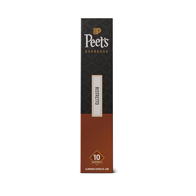 Peet's Coffee Dark Roast Espresso Capsules Compatible with Nespresso Original Machine 100% Arabica Coffee - Ristretto Intensity 10 50 Count (5 Boxes of 10 Espresso Capsules)
