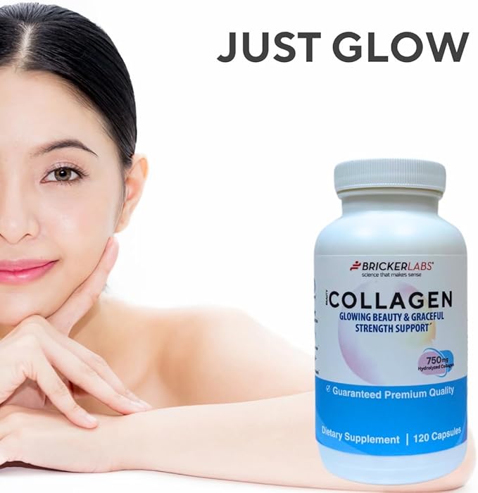 Bricker Labs Collagen for Men &amp Women - Type I III Hydrolized Collagen Supplement 750mg 1 Collagen Capsule Daily - 120 Servings