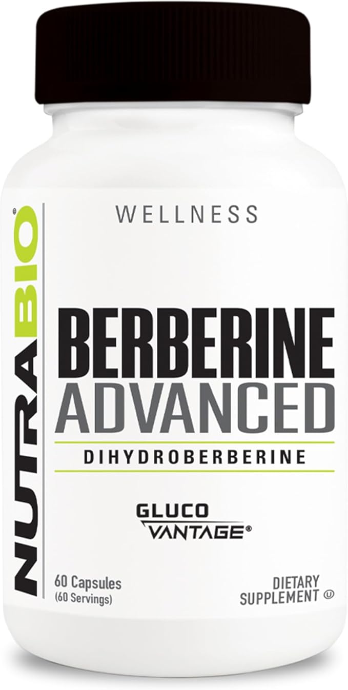NutraBio Berberine Advanced Supplement (Dihydroberberine) 200 mg - Provides Advanced Absorption Carbohydrate Tolerance Support 60 Caps