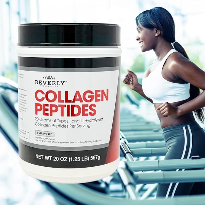 Beverly International Collagen Peptides Protein Powder. Youthful Appearance- Skin Hair Nails Bones and Joint Health. Easy to Use Highly Absorbable. 18 Grams of Protein Unflavored 20 oz.