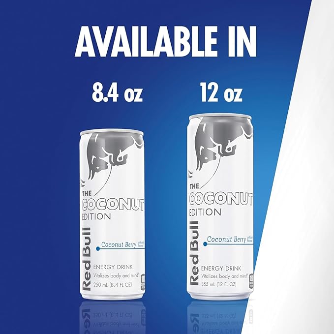 Red Bull Coconut Edition Energy Drink Coconut Berry with 80mg Caffeine plus Taurine &amp B Vitamins 8.4 Fl Oz Pack of 12 Cans