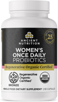 Ancient Nutrition Regenerative Organic Certified Probiotics for Women Probiotics Women’s Once Daily for Healthy Digestion and Immune System Function Support 25 Billion CFUs* Per Serving 30 Count