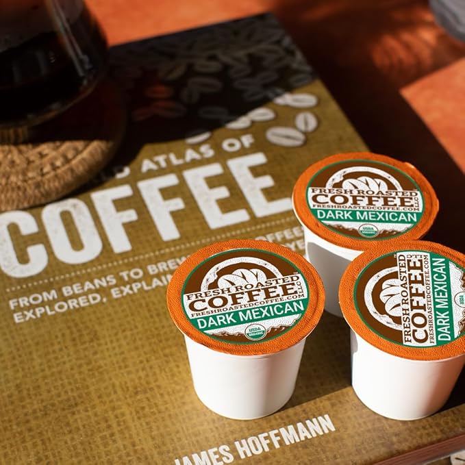 Fresh Roasted Coffee Organic Dark Mexican | Mold &amp Myco 3rd Party Tested USDA Organic Kosher | Dark Roast 72 Pods for K Cup Brewers