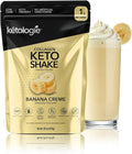 Keto Collagen Shake (Vanilla) - with Coconut Oil Prebiotics Grass Fed Hydrolyzed Collagen Peptides Type I &amp III Low Carb Gluten Free1.78lbs. (810g Banana Creme)