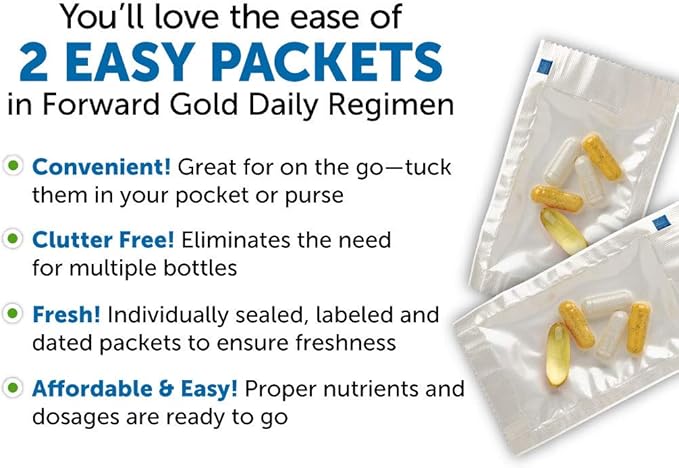 Dr. Whitaker's Forward Gold Daily Regimen Multi-Nutrient Vitamin Supplement for Adults 65+ 120 Packets (30-Day Supply)