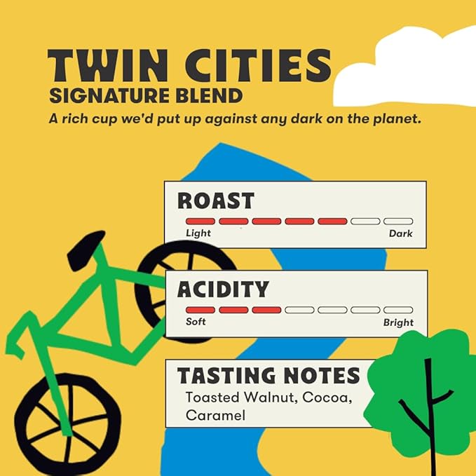Peace Coffee Twin Cities Signature Blend Dark Roast Whole Bean Coffee 5 lb Organic Fair Trade Nutty Bold Flavor Shade Grown Fresh Roasted