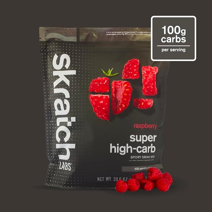 Skratch Labs Super High-Carb Hydration Powder | Carbohydrate Powder with Cluster Dextrin and Electrolytes | Endurance Energy Drink | Raspberry (840 Grams) | Non-GMO Gluten Free Vegan Kosher