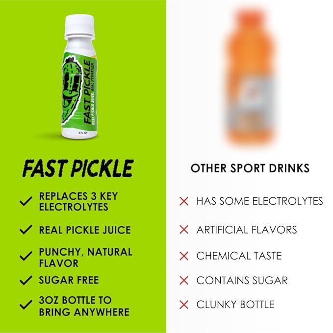 Fast Pickle Juice Pickle Shots For Leg Cramps Relief - Hydration &amp Electrolyte Support No Sugar Natural Ingredients - 3 Oz 24 Pack